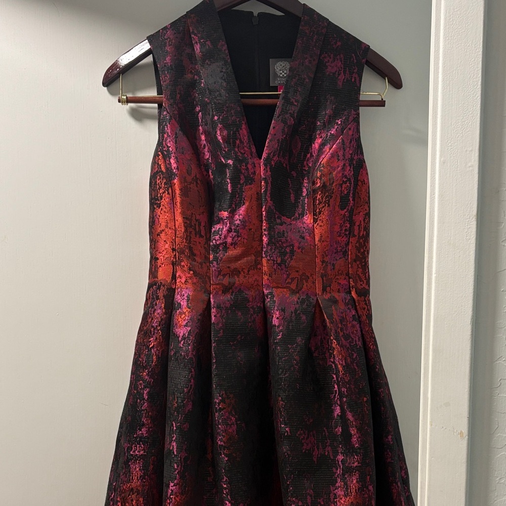 Vince Camuto Vibrant Red and Black Mini Dress
